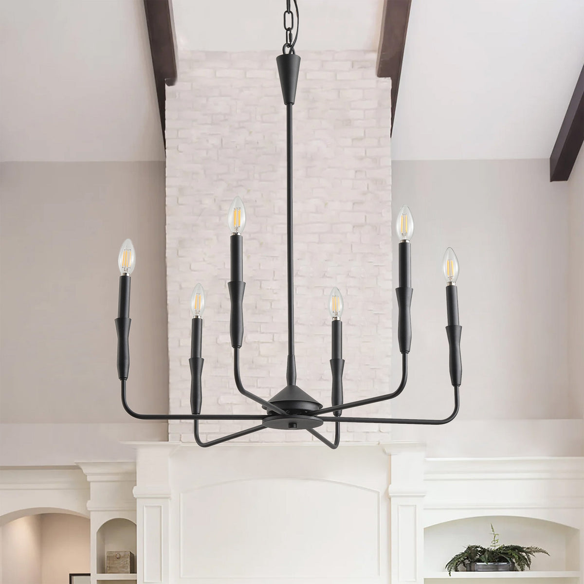 6-Lights & 9-Lights & 16-Lights Small Fresh Candle Shaped Dimmable Chandelier