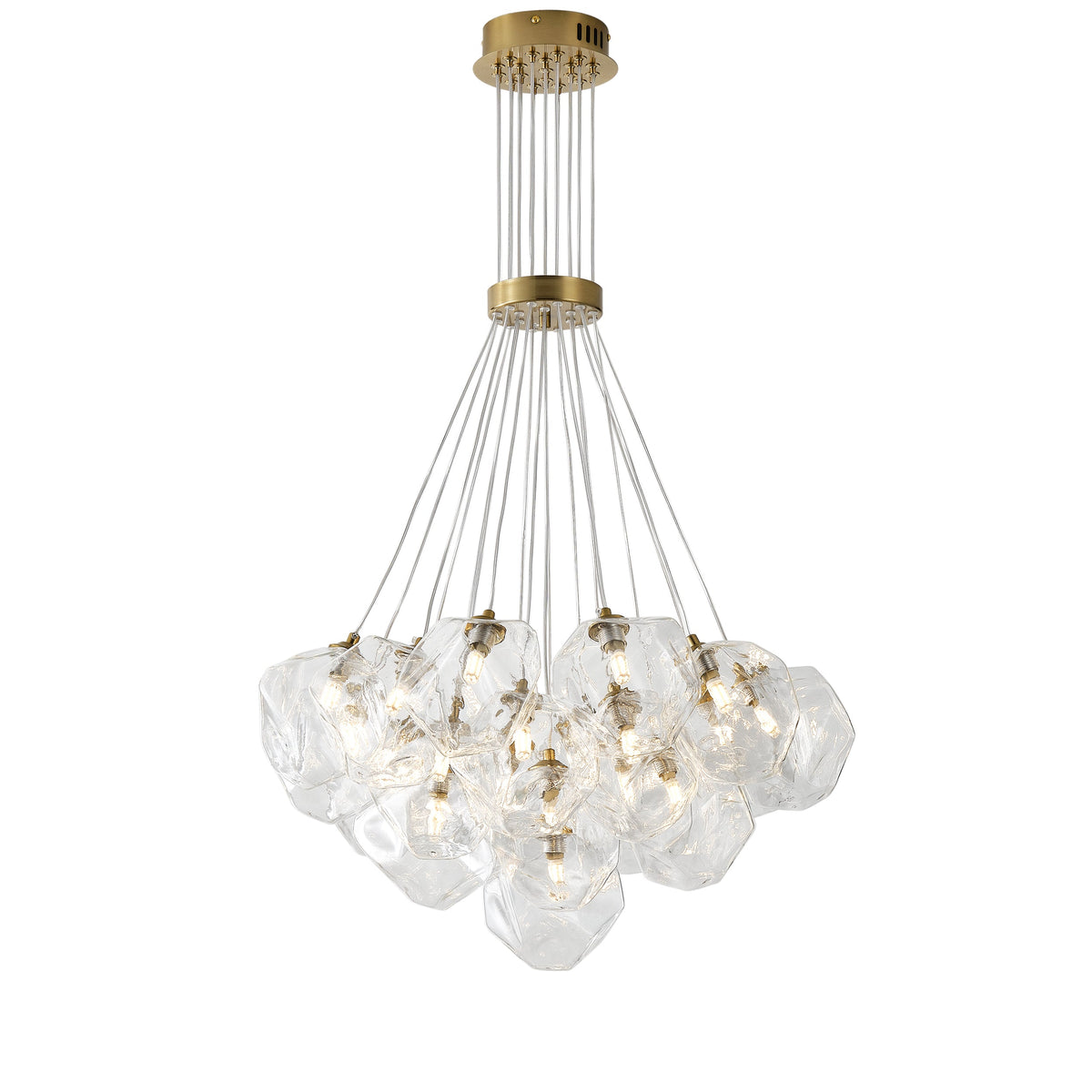 13&19-Light Modern Luxury Glass Globe Chandelier Copper Finish Cluster Pendant Light