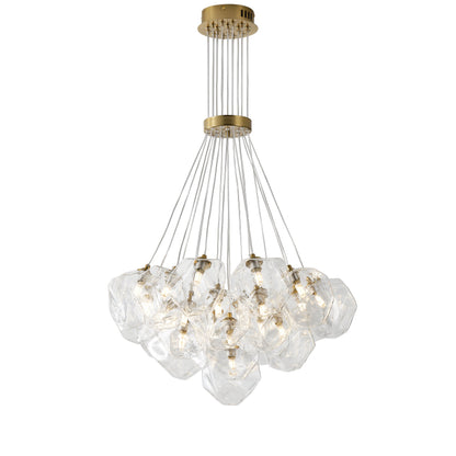 13&19-Light Modern Luxury Glass Globe Chandelier Copper Finish Cluster Pendant Light