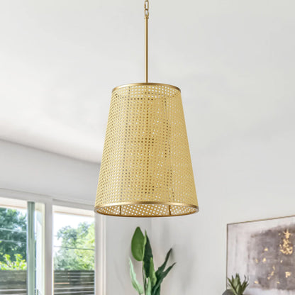 6-Lights Woven Openwork Flared Shade Pendant Lighting