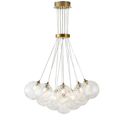 13&19-Light Modern Luxury Glass Globe Chandelier Copper Finish Cluster Pendant Light