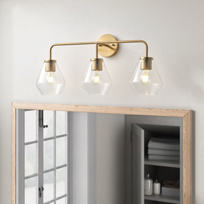 3-Lights Irregular Glass Shade Bathroom Vanity Lighting