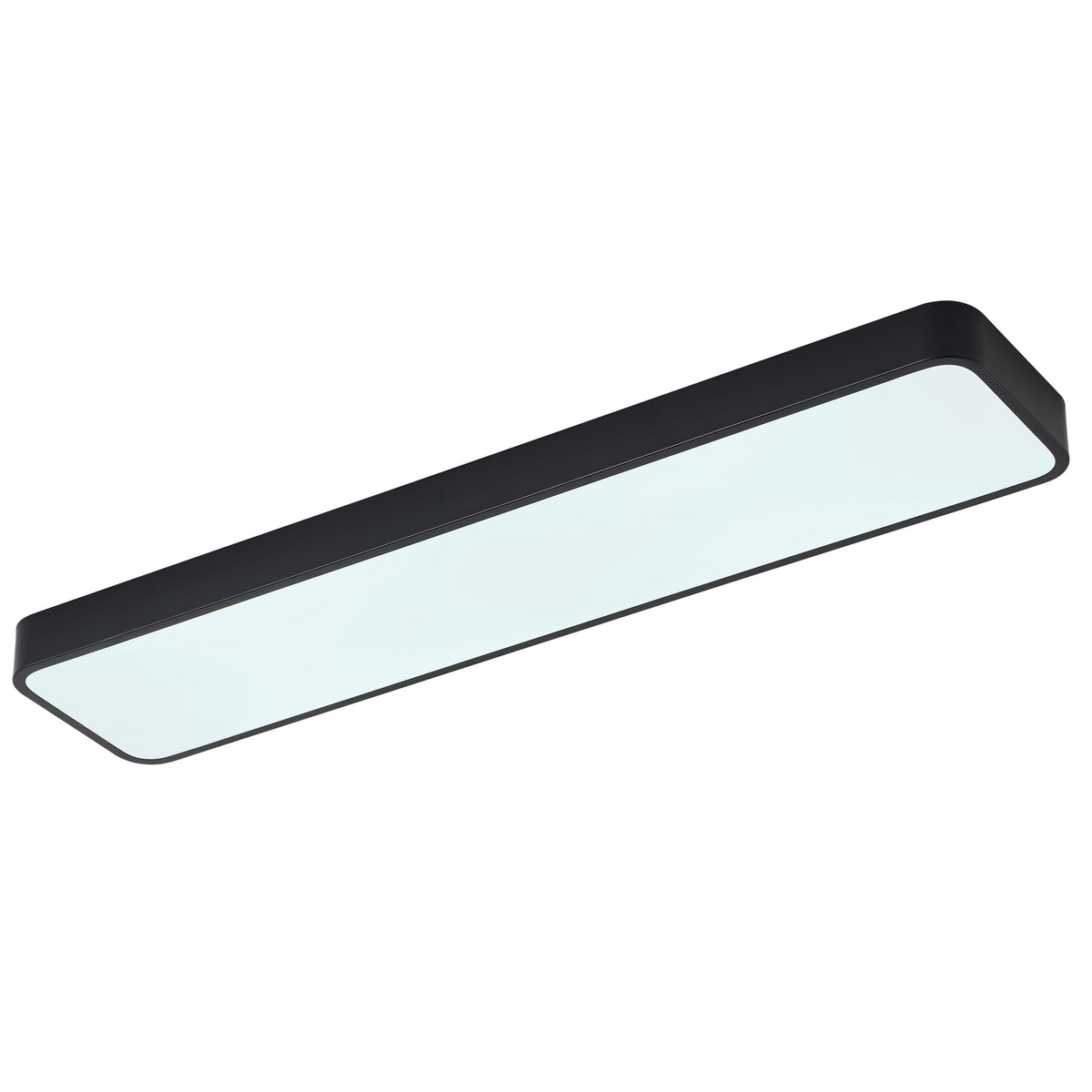 1 Light Scandinavian Style Black Linear Flush Mount Ceiling Light Even Illumination Dimmable