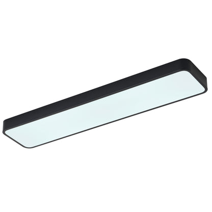1 Light Scandinavian Style Black Linear Flush Mount Ceiling Light Even Illumination Dimmable