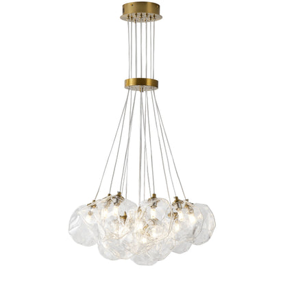 13&19-Light Modern Luxury Glass Globe Chandelier Copper Finish Cluster Pendant Light