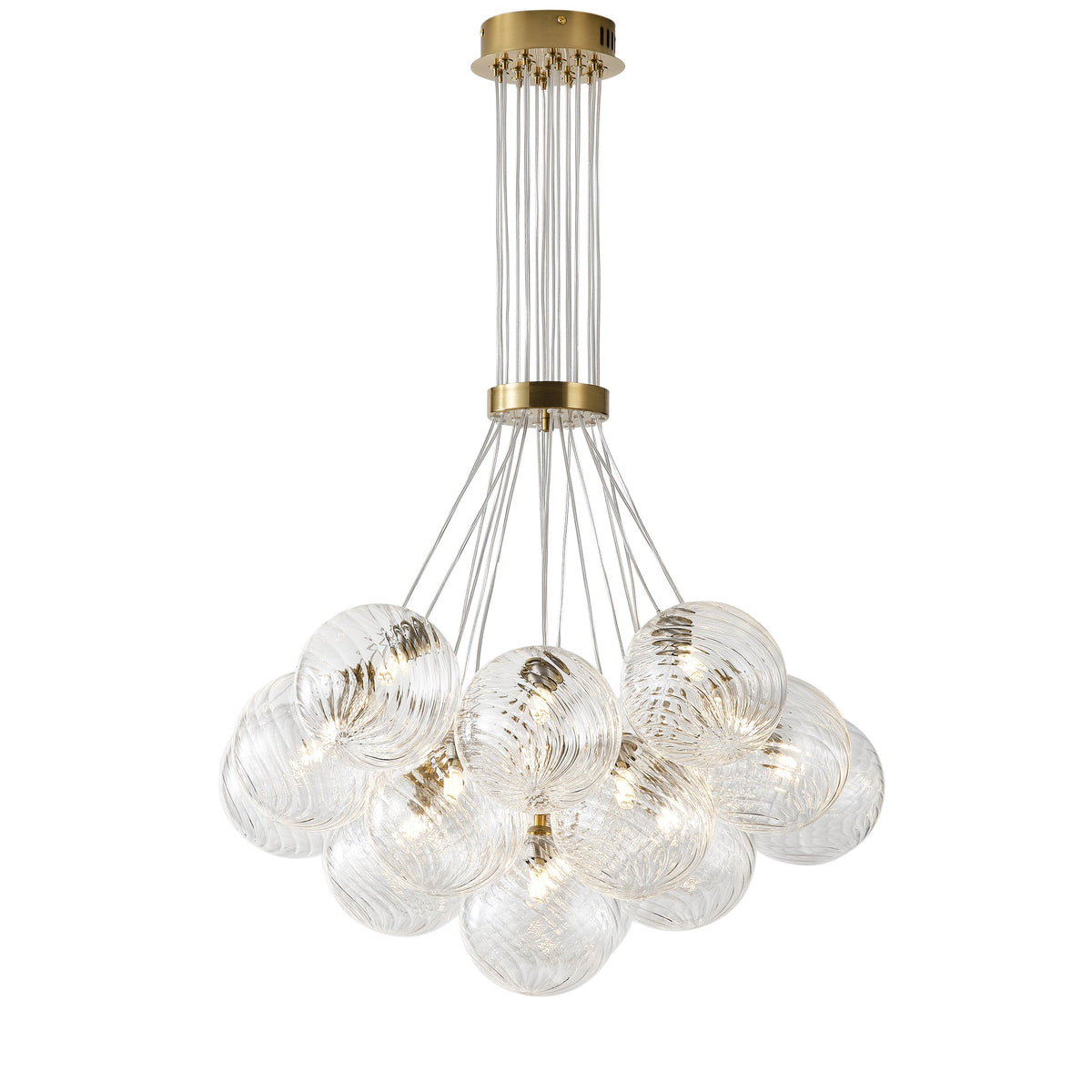 13&19-Light Modern Luxury Glass Globe Chandelier Copper Finish Cluster Pendant Light