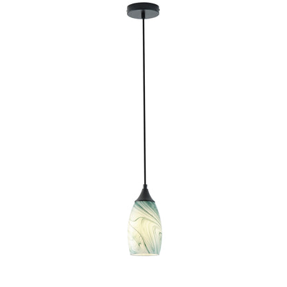 1-Light Modern Art Glass Pendant Marble Shade for Kitchen Island