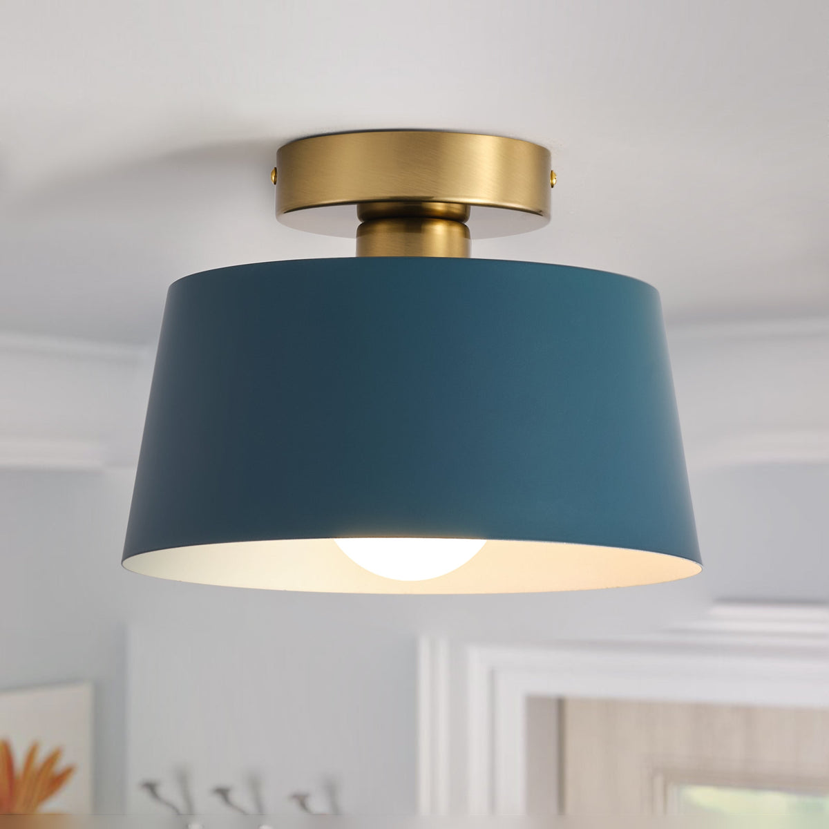 1-Light Modern Simple Style Semi-Flush Mount Lighting