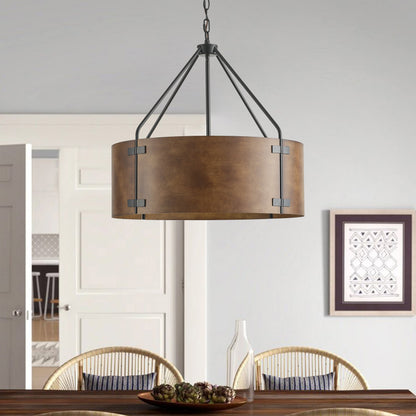 4-Lights Upper and Lower Openwork Design Pendant Lighting