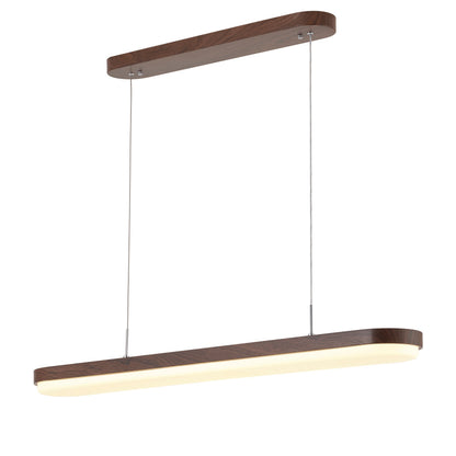 1-Light Contemporary Linear Pendant Long Slim Hanging Light Dimmable