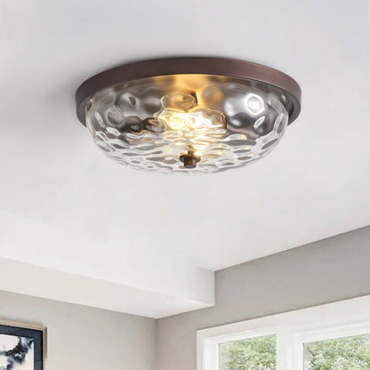 2-Lights Farmhouse Round Shape Flush Mount Lighting