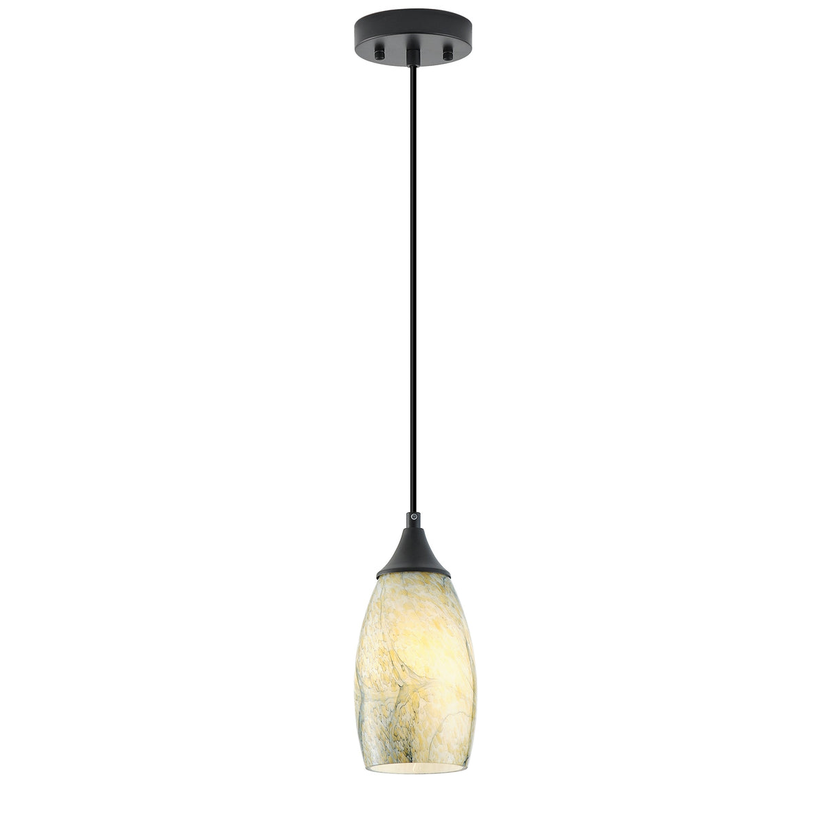 1-Light Modern Art Glass Pendant Marble Shade for Kitchen Island