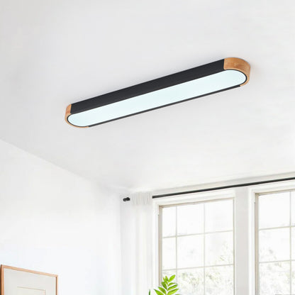 1-Light Dewdrop 37.4" Modern Linear LED Dimmable 5CCT Flush Mount  Ceiling Light