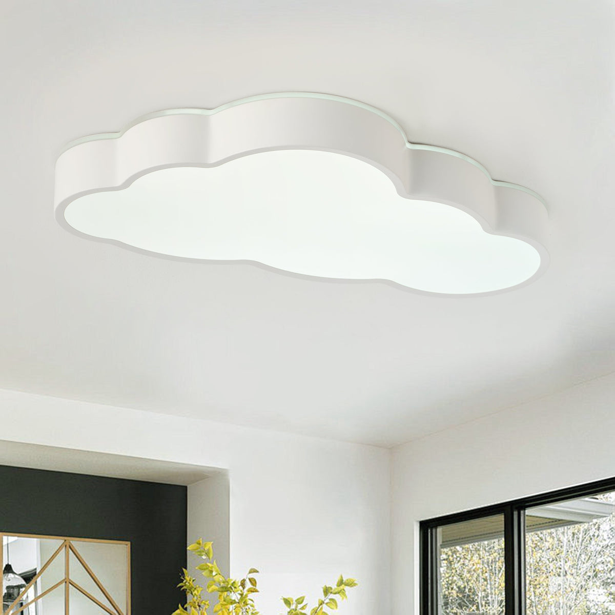 1-Light  Nursery Ceiling Light Cloud Shaped LED 24W 5CCT Dimmable