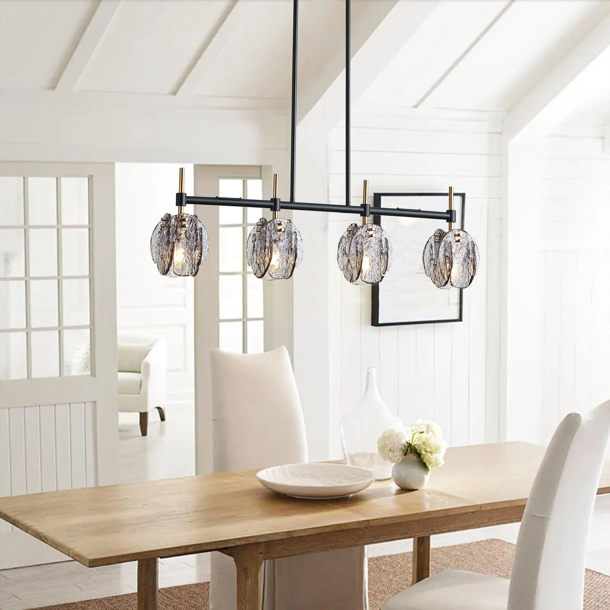4-Light Modern Anthracite Kitchen Island  Chandelier