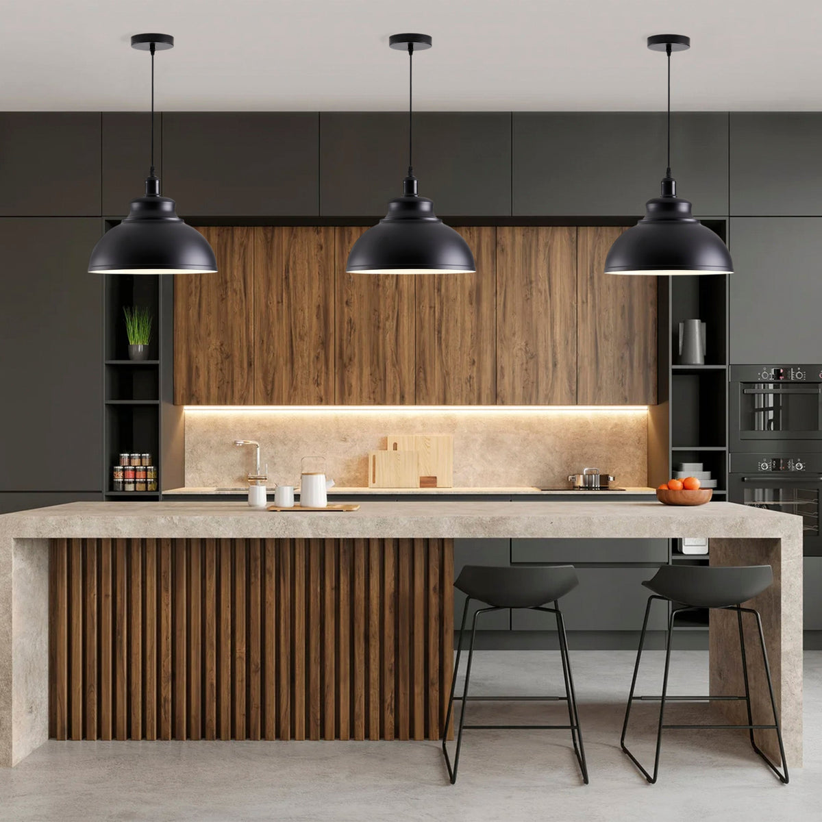 1-Light Durable Metal Shade Pendant Lighting