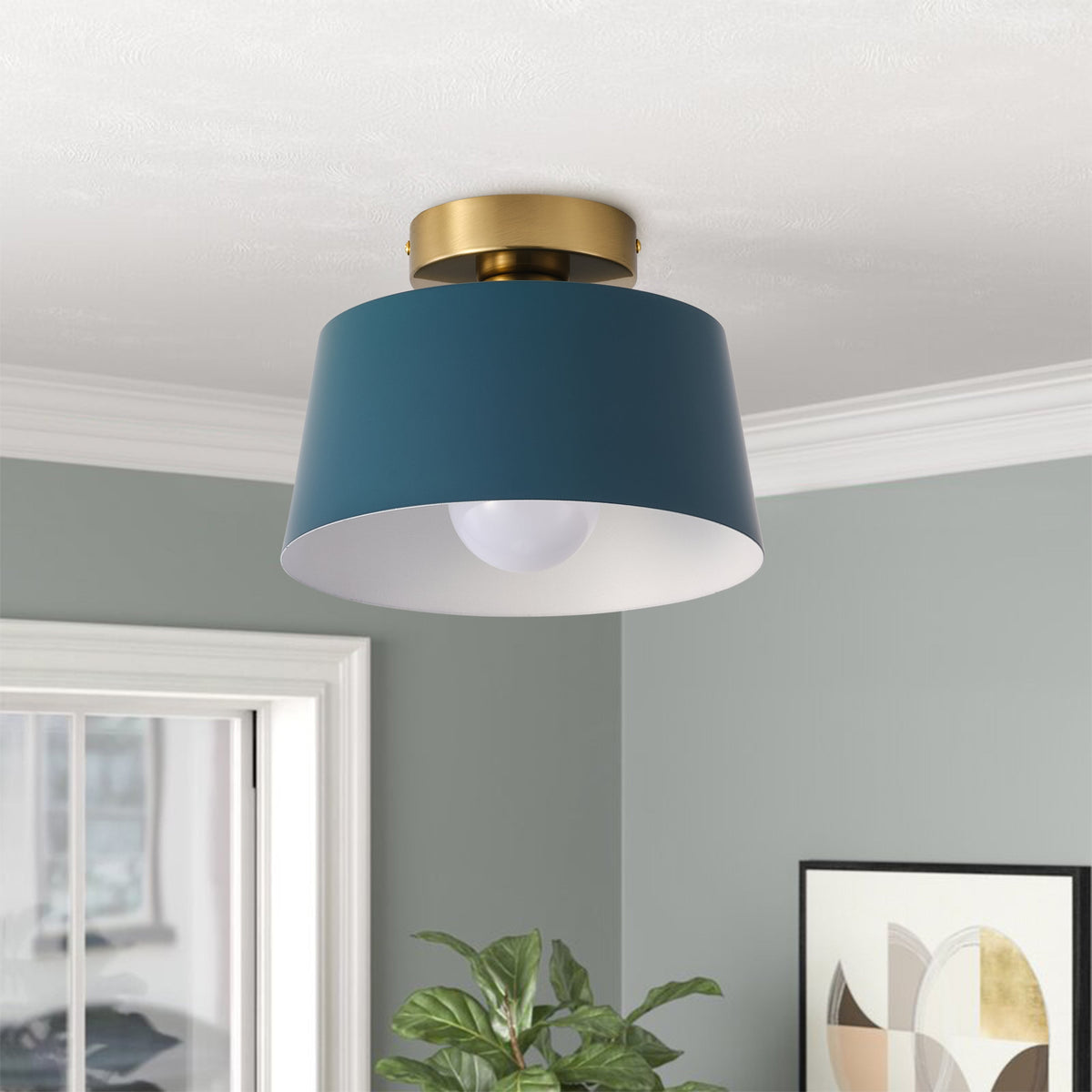 1-Light Modern Simple Style Semi-Flush Mount Lighting
