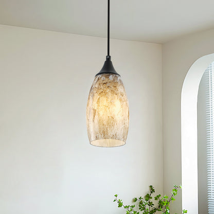 1-Light Modern Art Glass Pendant Marble Shade for Kitchen Island