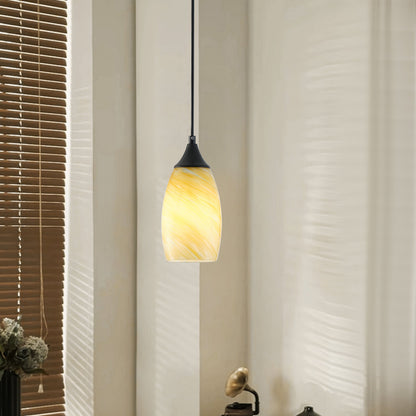 1-Light Modern Art Glass Pendant Marble Shade for Kitchen Island