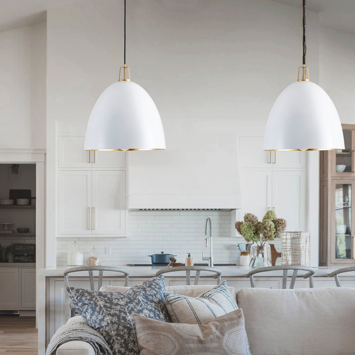 1-Light Dome Shade Design Pendant Lighting