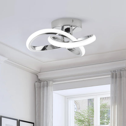 1-Light Modern Chrome LED Ceiling Light Fixture