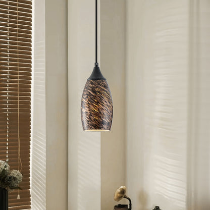 1-Light Modern Art Glass Pendant Marble Shade for Kitchen Island