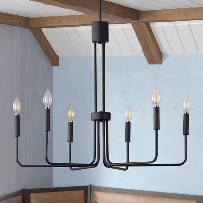 6-Lights Candle Wheel Design Chandelier