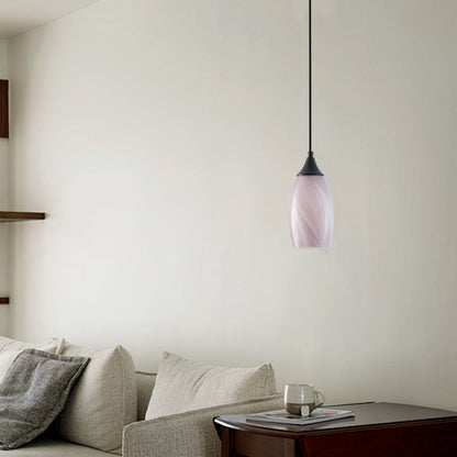 1-Light Modern Art Glass Pendant Marble Shade for Kitchen Island
