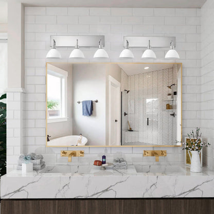 3-Lights Cream Round Shape Glass Shade Bathroom Vanity Lighting