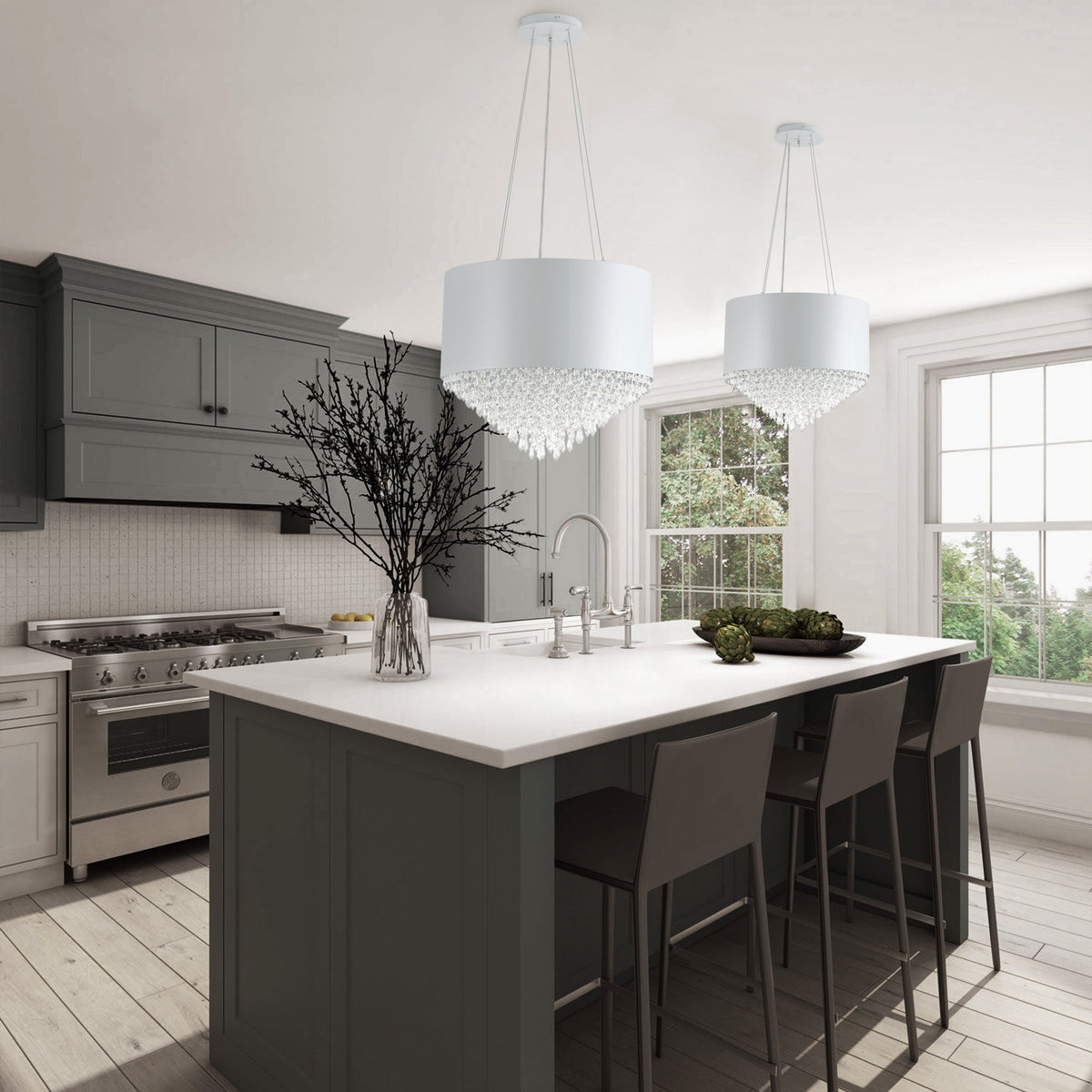 4-Lights Modern Taper Crystal Decoration Island Lights Chandelier