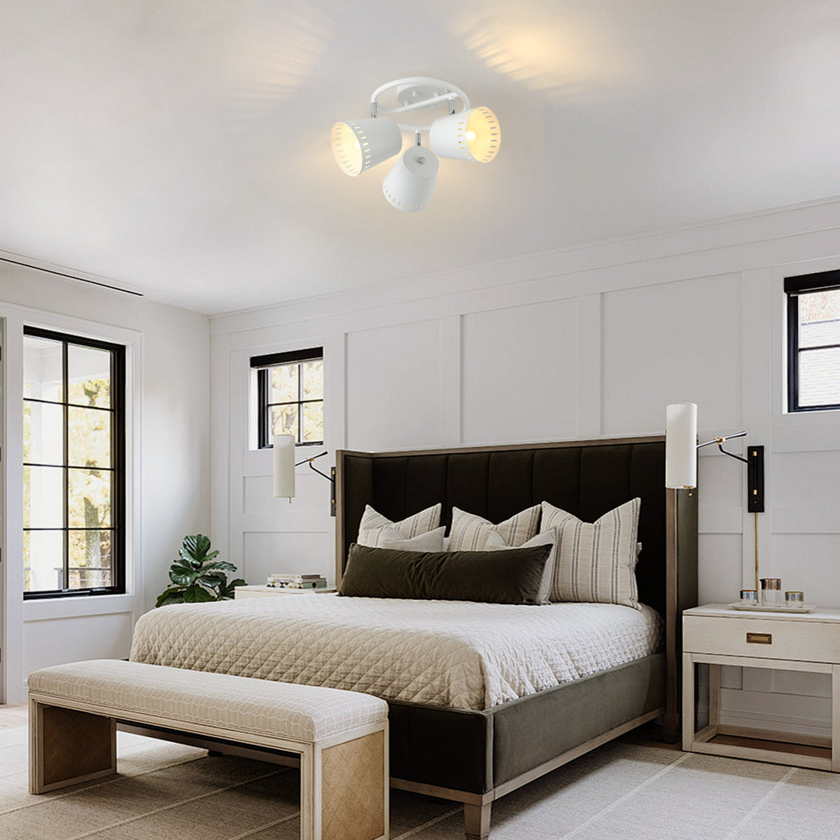 3-Light Modern White Ceiling Spot light