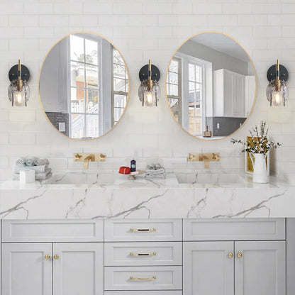 1-Light & 3-Light Modern Wall Sconce Light with Textured Smoke Glass Shape Vanity Light