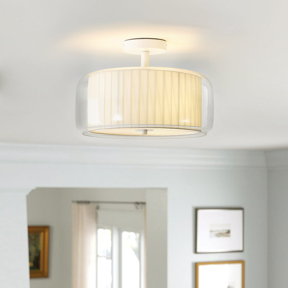 3-Lights Pumpkin-Shaped Semi-Flush Mount Lighting