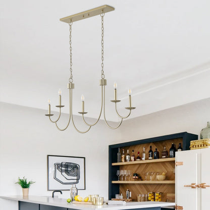 5-Lights Mid-Century Style Candle Head Chandelier