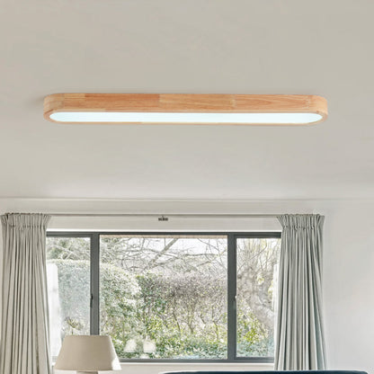 1-Light Scandinavian Ceiling Light Flush Mount Linear Long Bar