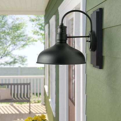 1-Light Metal Dome Shade Wall Sconces Outdoor Lights