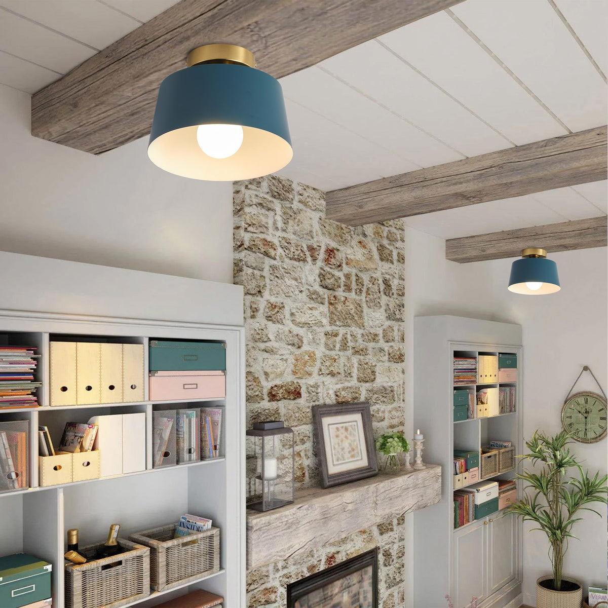 1-Light Modern Simple Style Semi-Flush Mount Lighting