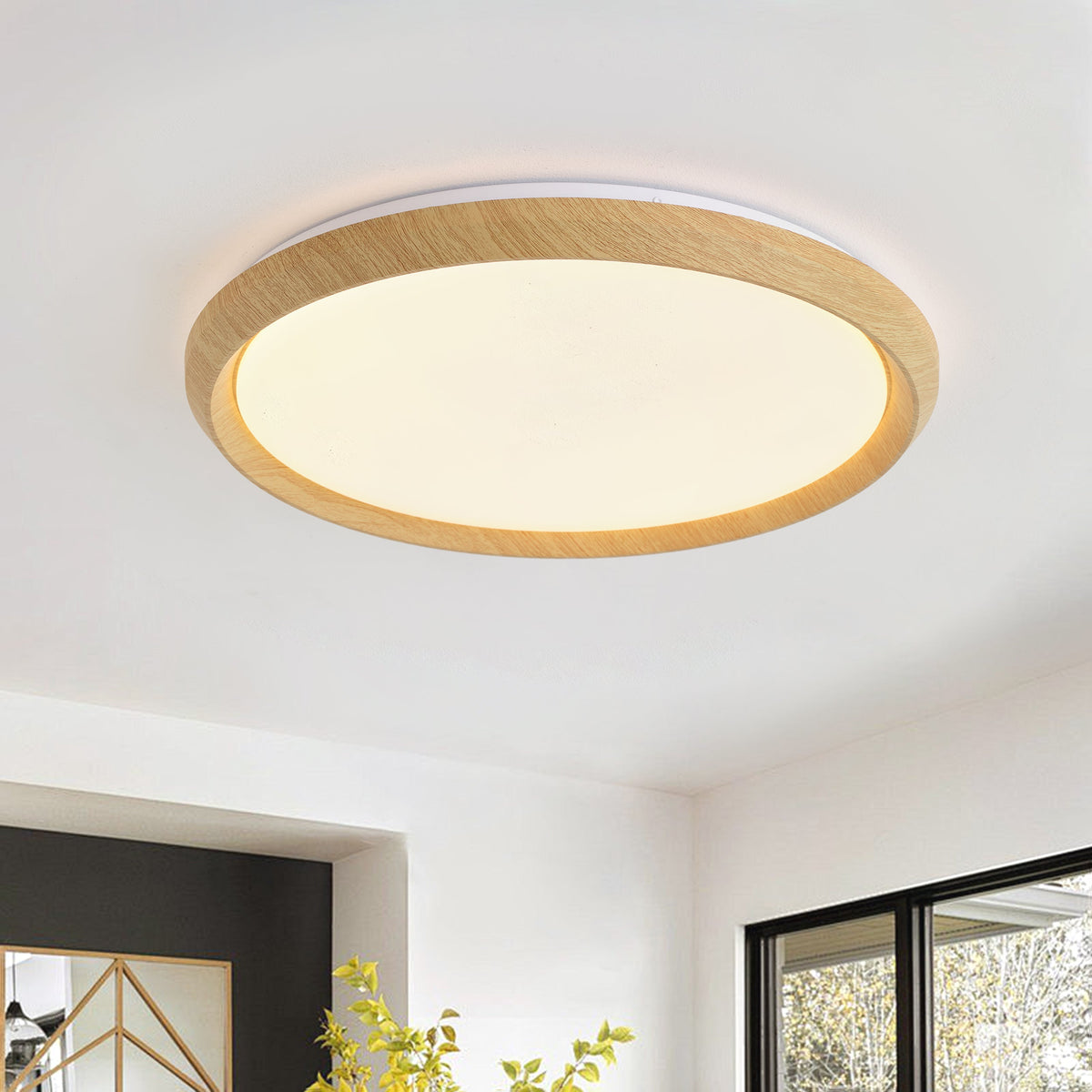 1-Light Natural Style LED 5CCT ETL Soft Glow Ceiling Light
