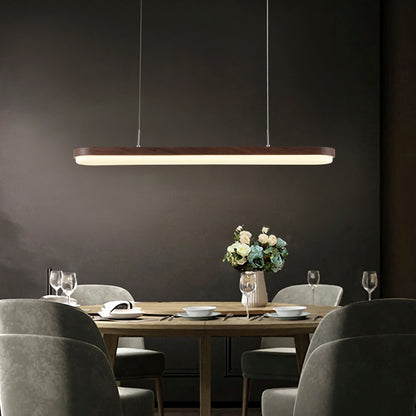 1-Light Contemporary Linear Pendant Long Slim Hanging Light Dimmable