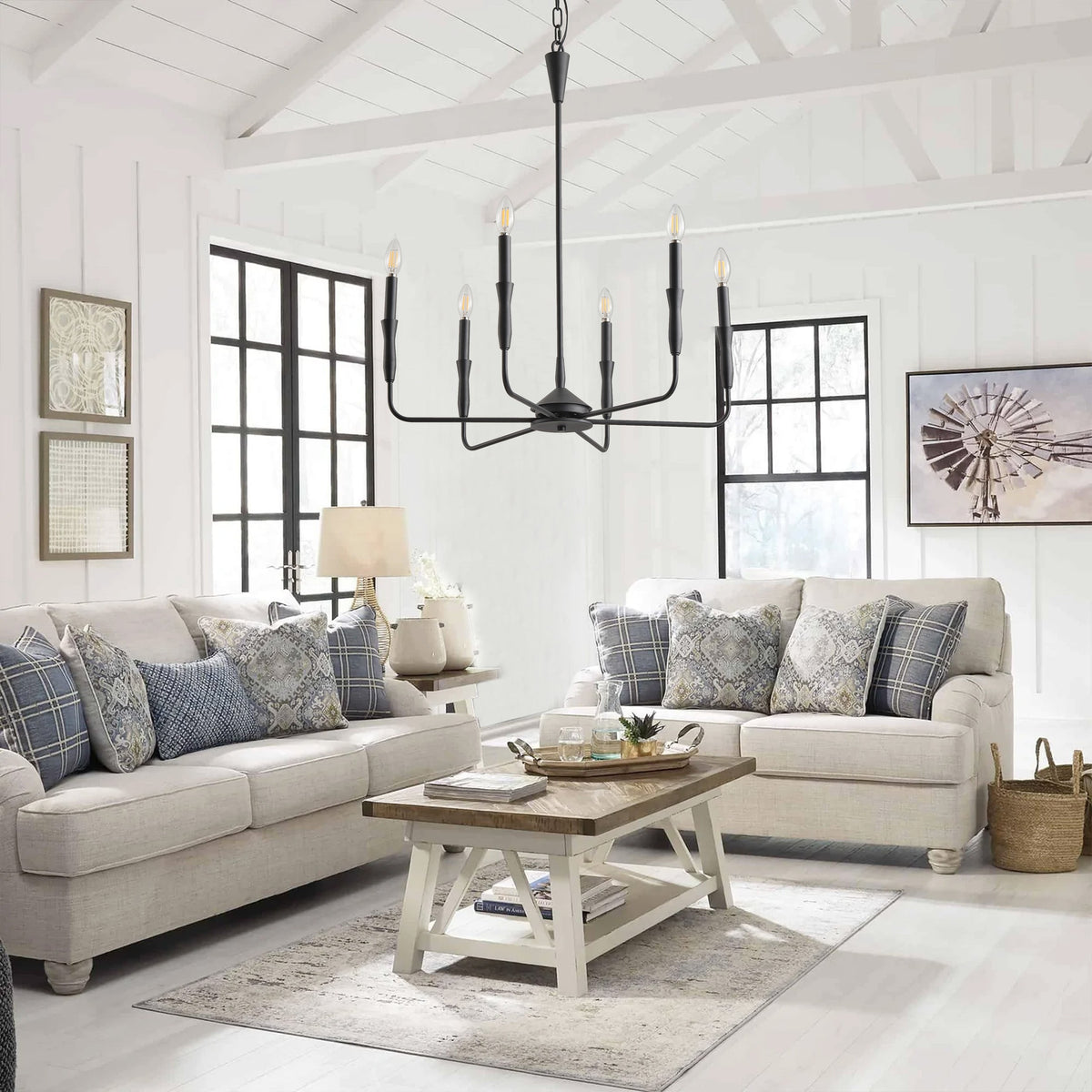 6-Lights & 9-Lights & 16-Lights Small Fresh Candle Shaped Dimmable Chandelier