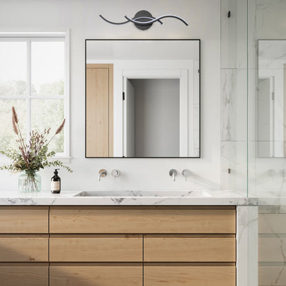 1-Light Curved Lines Design LED Bathroom Vanity Lighting