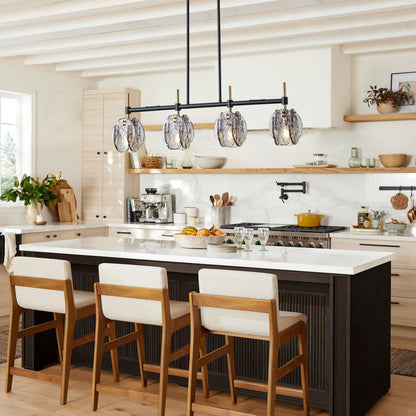4-Light Modern Anthracite Kitchen Island  Chandelier