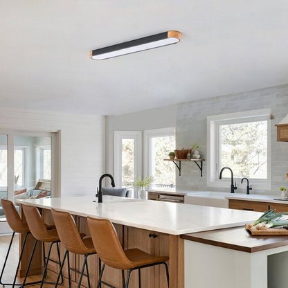 1-Light Dewdrop 37.4" Modern Linear LED Dimmable 5CCT Flush Mount  Ceiling Light
