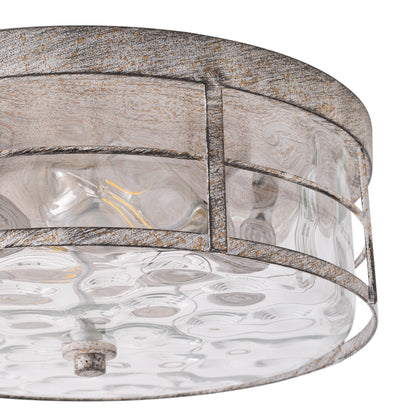 2-Lights Farmhouse Bubble Glass Flush Mount Lighting