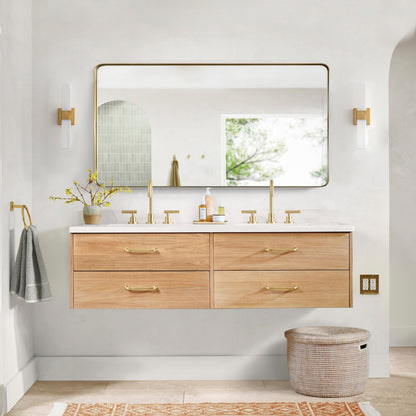 2-Light Contemporary Wall Sconce Linear Bar Brushed Brass Opal Diffuser ETL