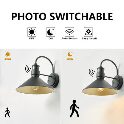 1-Light Cone Shade Waterproof Wall Sconces Outdoor Lights