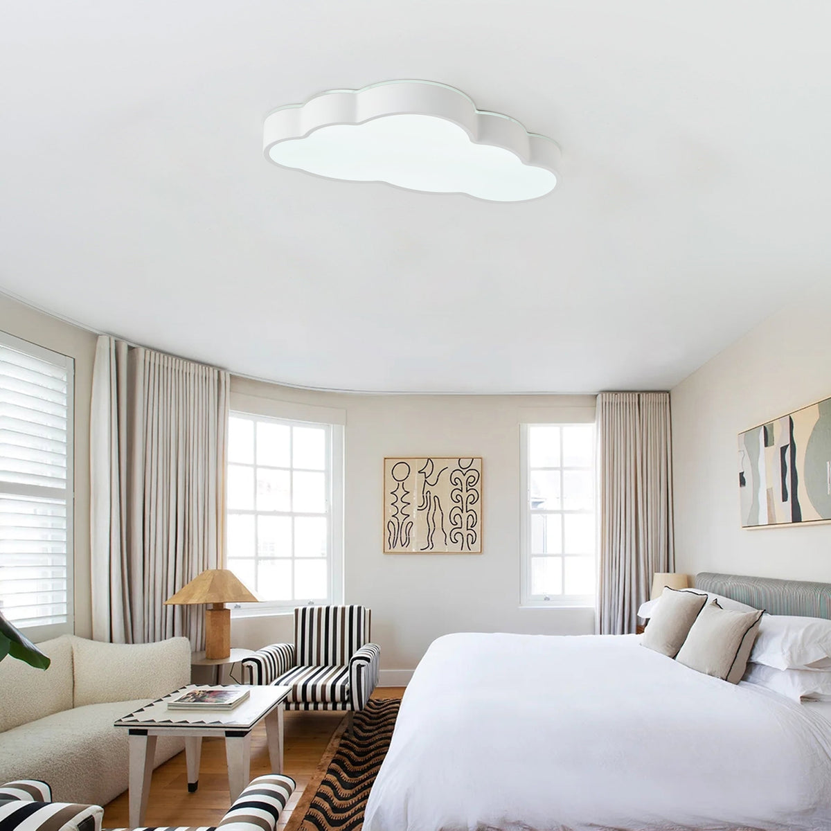 1-Light  Nursery Ceiling Light Cloud Shaped LED 24W 5CCT Dimmable