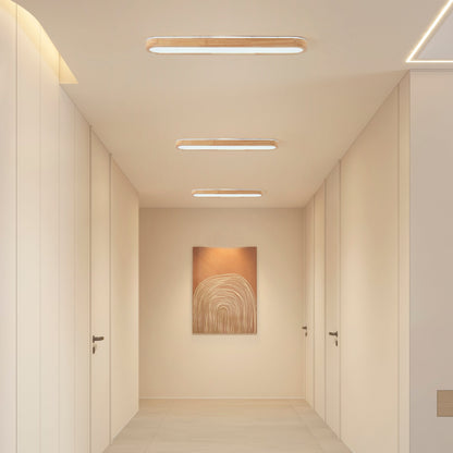 1-Light Scandinavian Ceiling Light Long Oval LED Linear Flush Mount