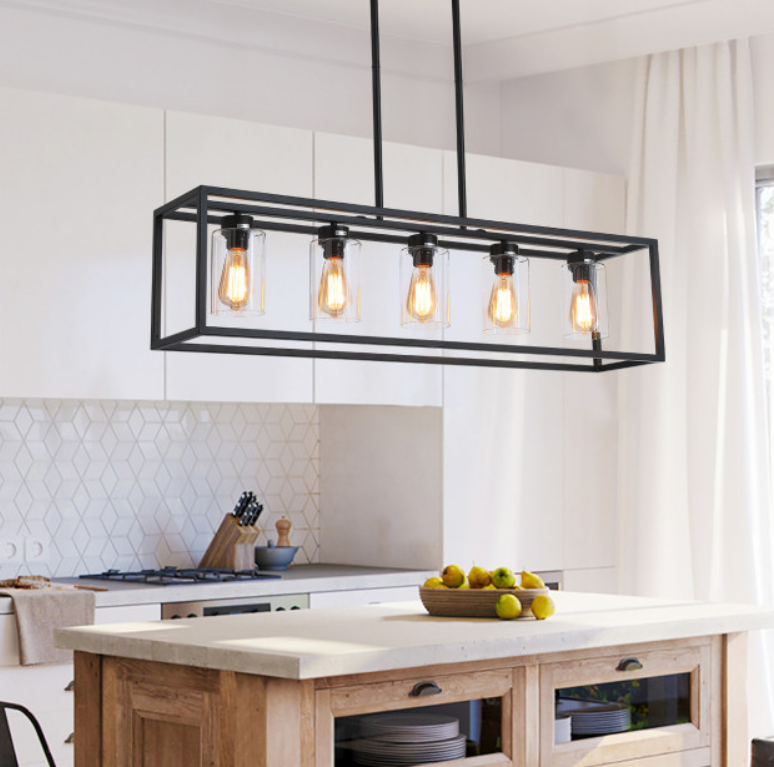 5-Lights Industrial Linear Kitchen Island Lights