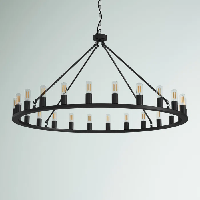 24-Lights Candle Wheel Design Chandelier